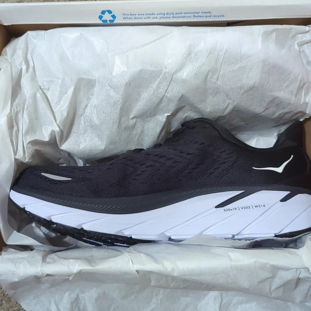 Hoka Men's Black and White Athletic Shoes - Picture 7 of 7